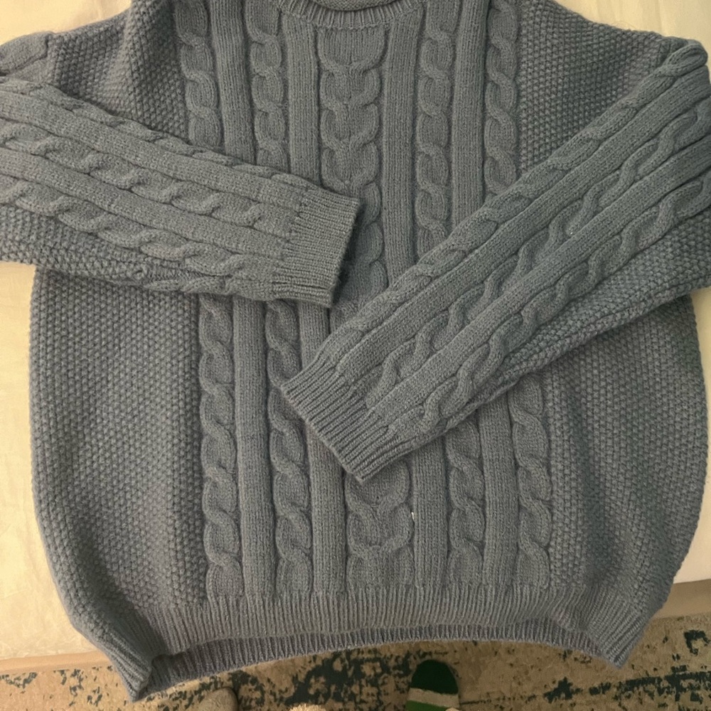 Light blue Cable Knit Sweater